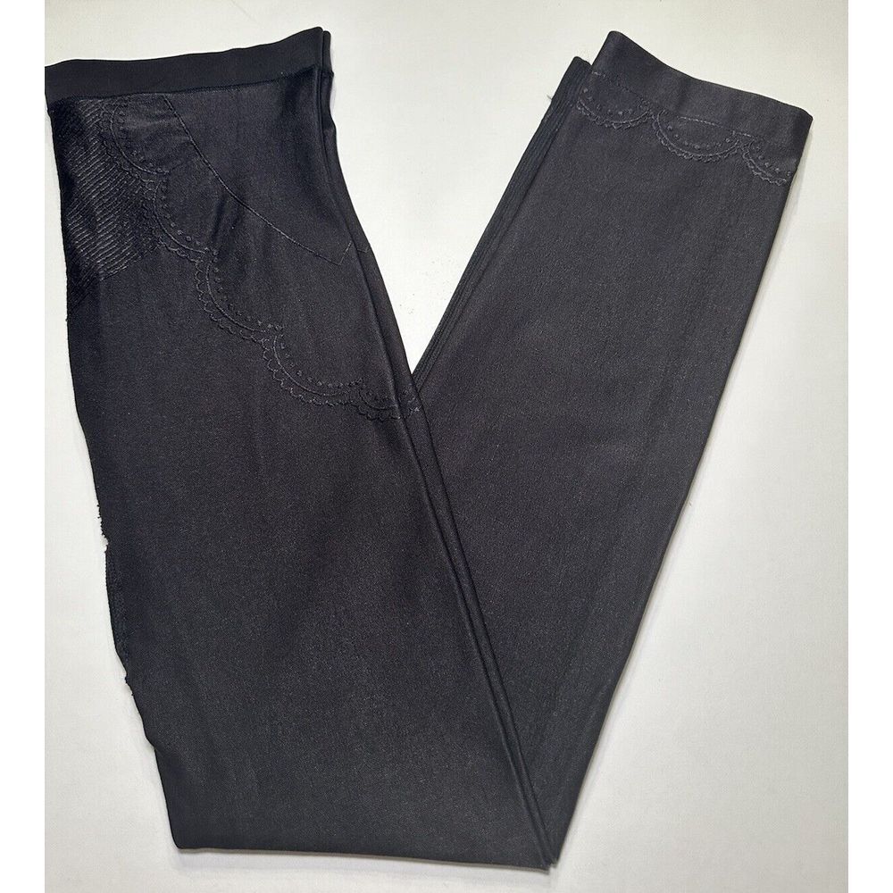 Cynthia Rowley Leggings Black With Design And Bow‎ Heavy Weight